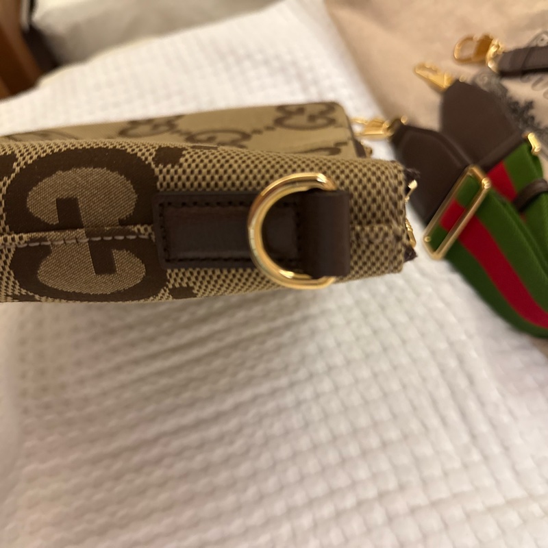 Gucci jumbo gg 緹花 郵差包 斜背 手拿包 兩用-13