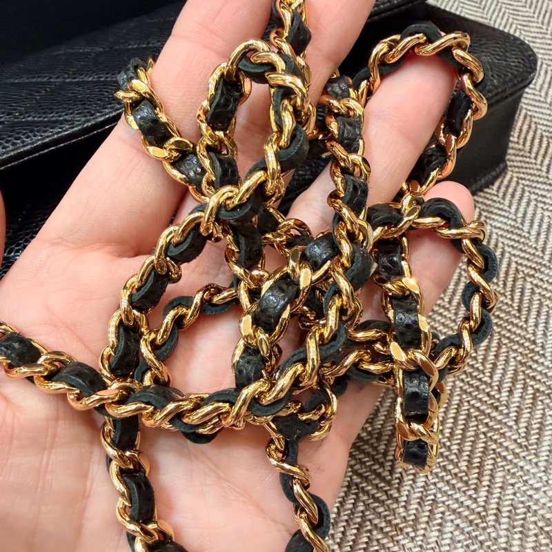 香奈兒woc 荔枝牛皮黑金-2