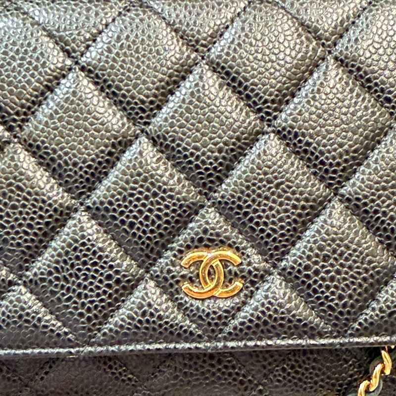 香奈兒woc 荔枝牛皮黑金-3