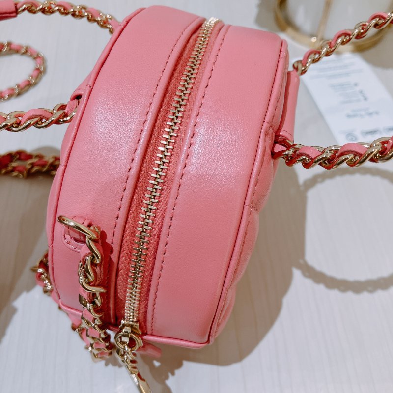 TK2035	 香奈兒 粉色 迷利包 Chanel Pink X GHW  Lambskin Round CC Top Handle Bag-17