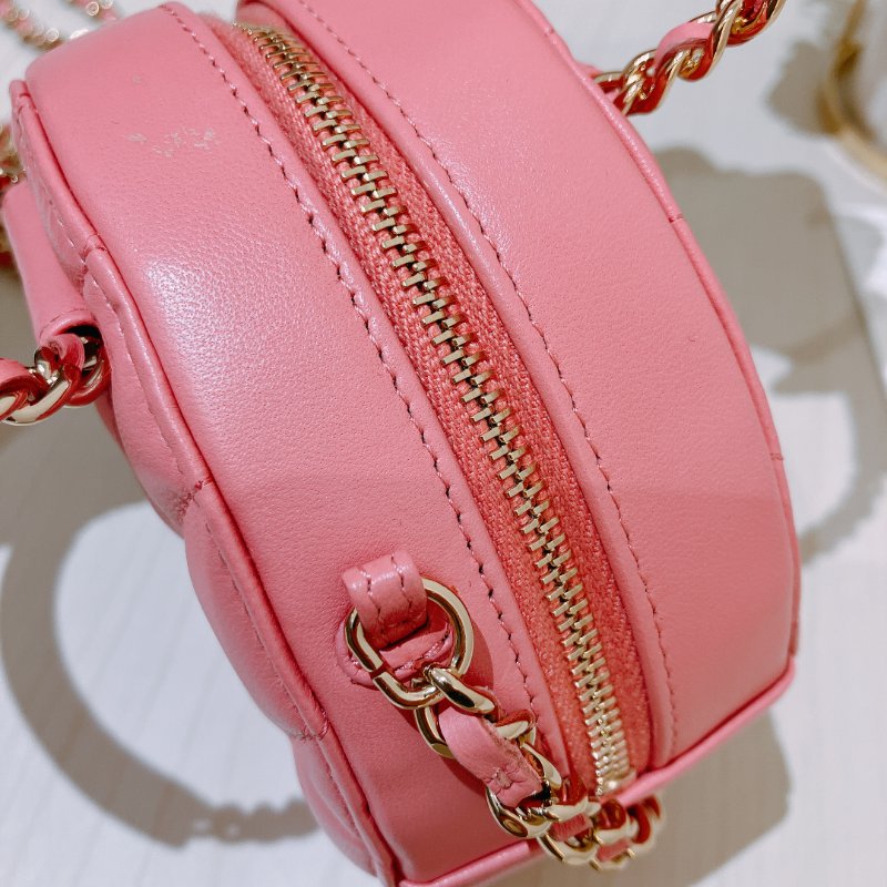 TK2035	 香奈兒 粉色 迷利包 Chanel Pink X GHW  Lambskin Round CC Top Handle Bag-18