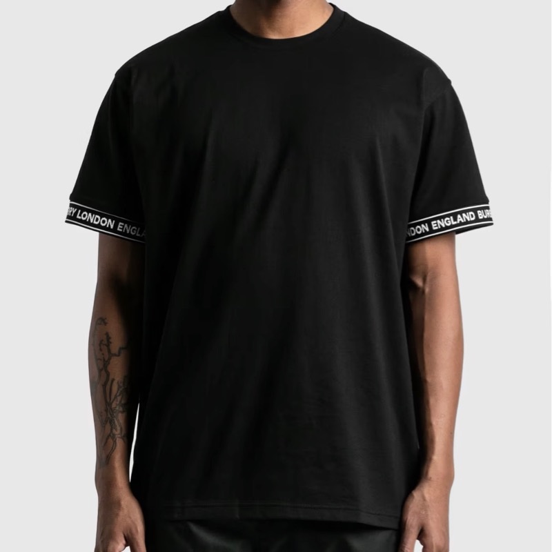 Burberry Logo 織帶T shirt-0