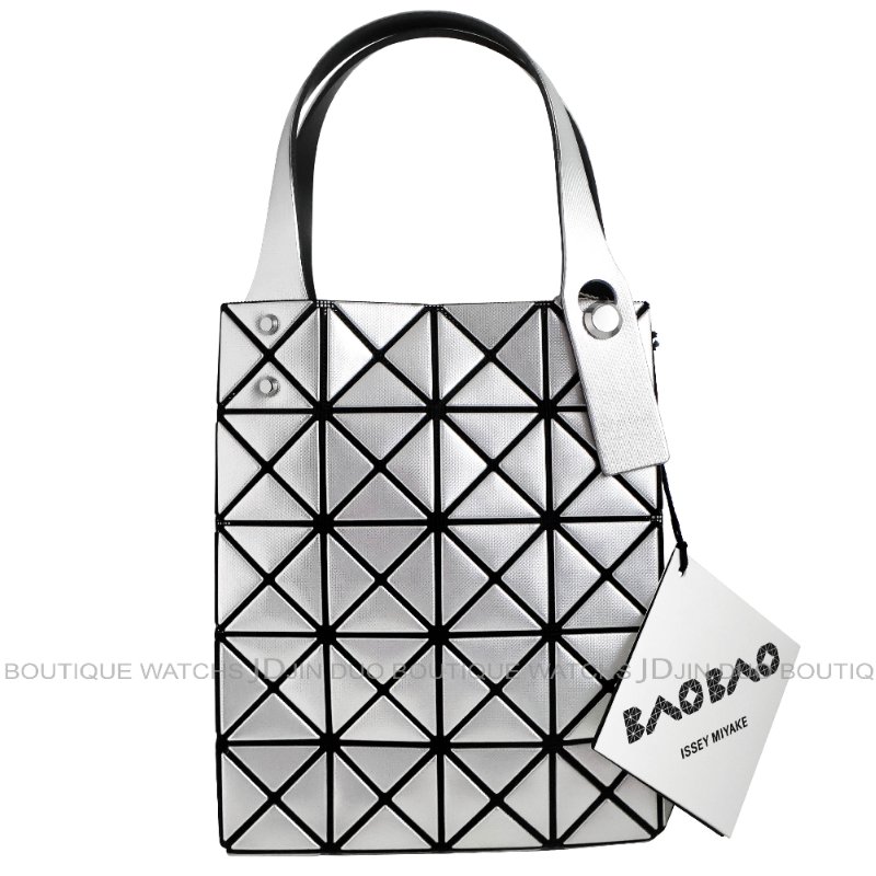 金鐸精品~2519 ISSEY MIYAKE三宅一生 BAO BAO幾何拼接圖案金屬亮銀面迷你手提包 全新品-1