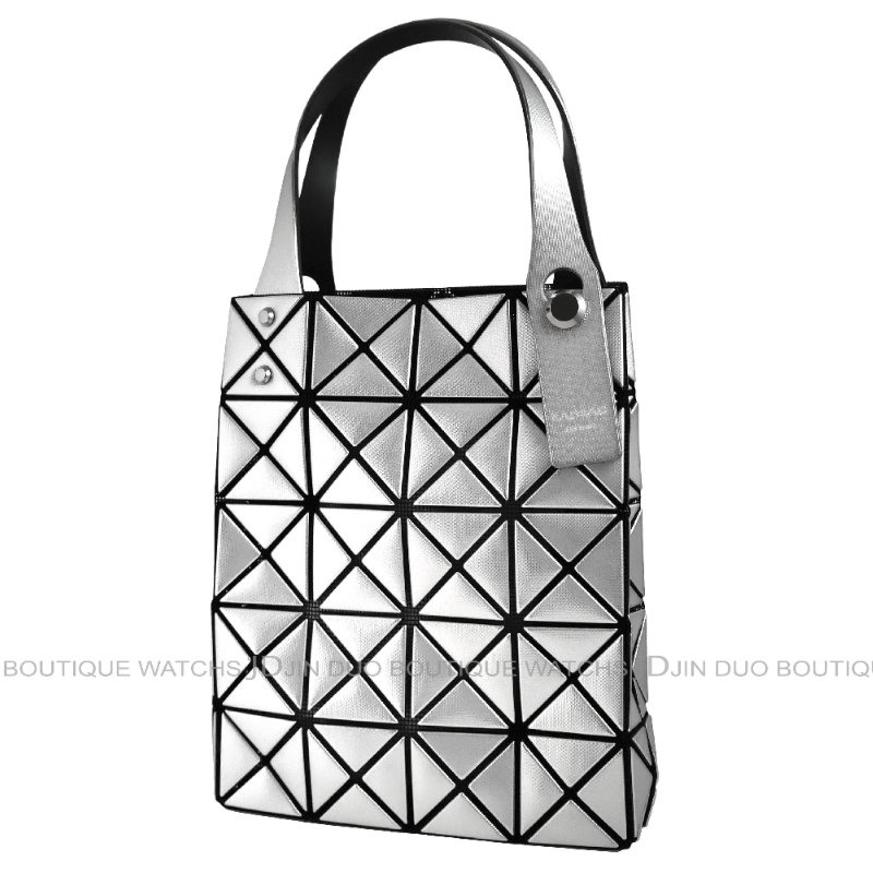 金鐸精品~2519 ISSEY MIYAKE三宅一生 BAO BAO幾何拼接圖案金屬亮銀面迷你手提包 全新品-2