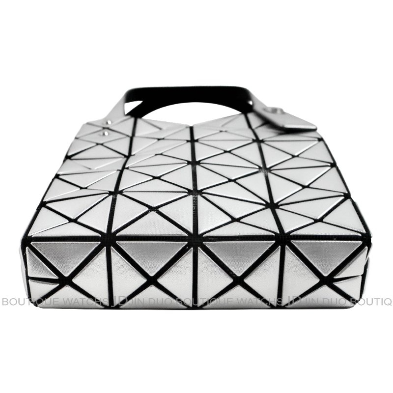 金鐸精品~2519 ISSEY MIYAKE三宅一生 BAO BAO幾何拼接圖案金屬亮銀面迷你手提包 全新品-3