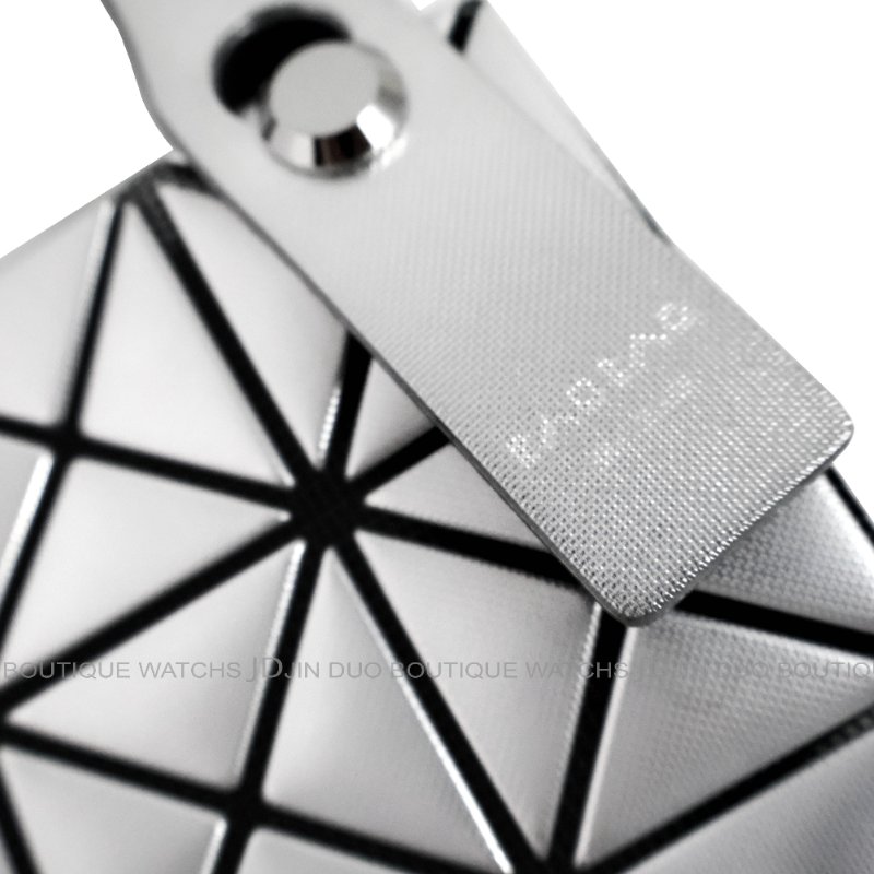 金鐸精品~2519 ISSEY MIYAKE三宅一生 BAO BAO幾何拼接圖案金屬亮銀面迷你手提包 全新品-6