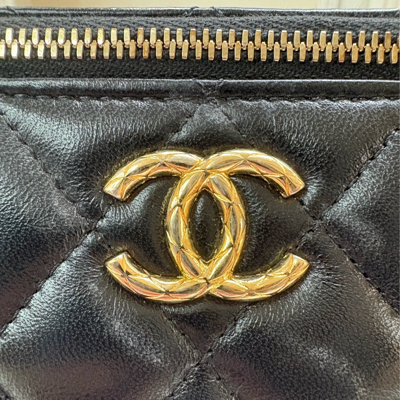 香奈兒Chanel Vanity Case化妝單肩盒子包 黑金色-1