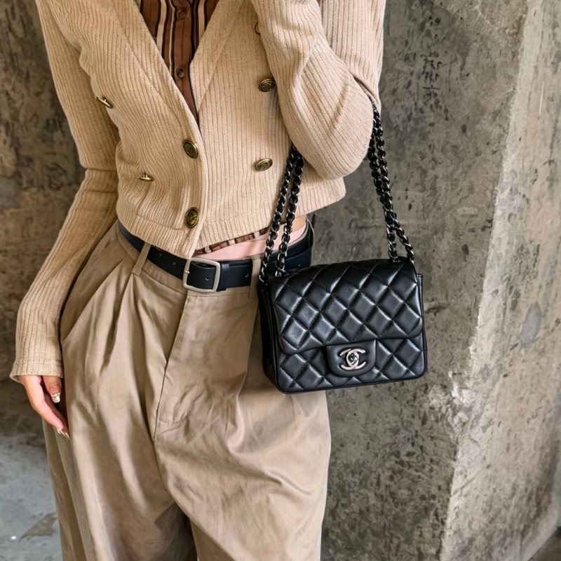 CHANEL香奈兒黑金Leboy25方胖子菱格紋🏵️全新有購證-1