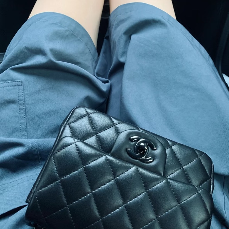 CHANEL香奈兒黑金Leboy25方胖子菱格紋🏵️全新有購證-6