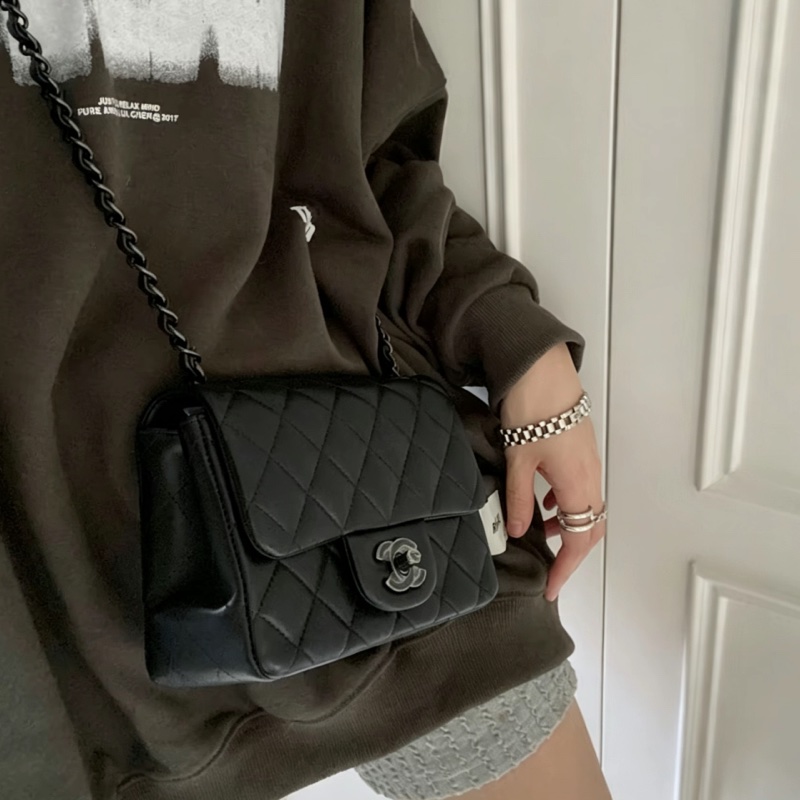 CHANEL香奈兒黑金Leboy25方胖子菱格紋🏵️全新有購證-7