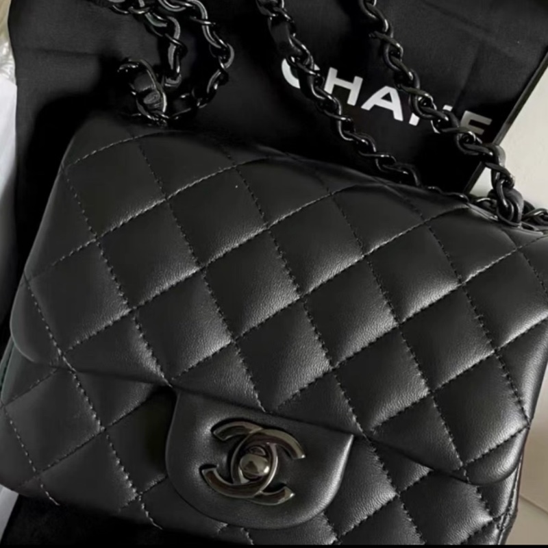 CHANEL香奈兒黑金Leboy25方胖子菱格紋🏵️全新有購證-9