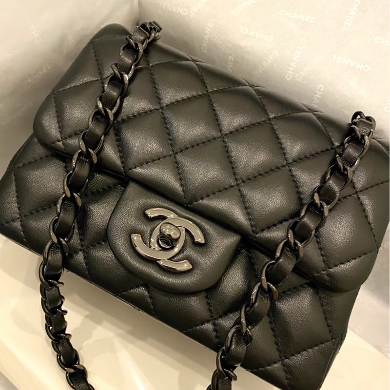CHANEL香奈兒黑金Leboy25方胖子菱格紋🏵️全新有購證-10