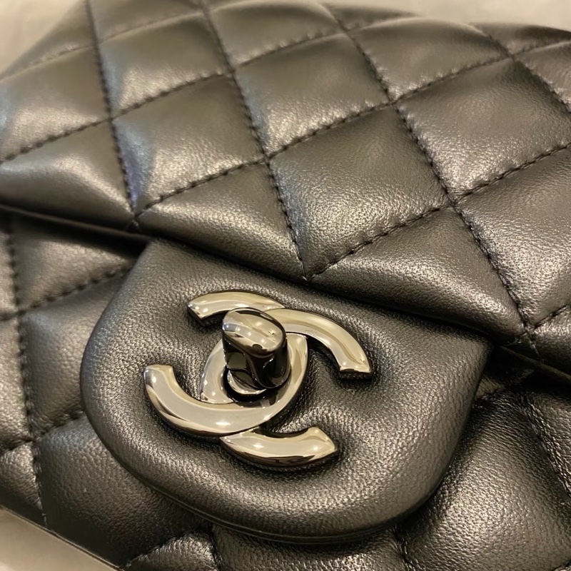 CHANEL香奈兒黑金Leboy25方胖子菱格紋🏵️全新有購證-11