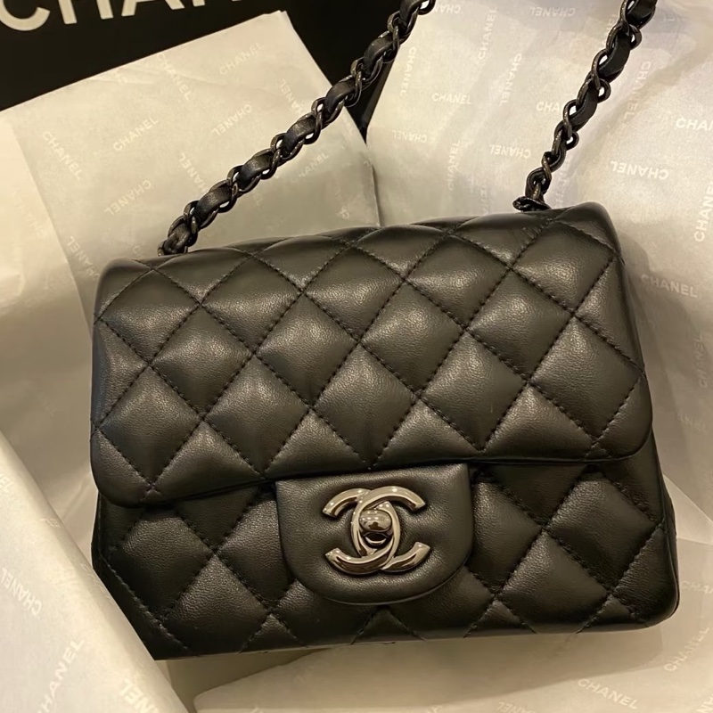 CHANEL香奈兒黑金Leboy25方胖子菱格紋🏵️全新有購證-14