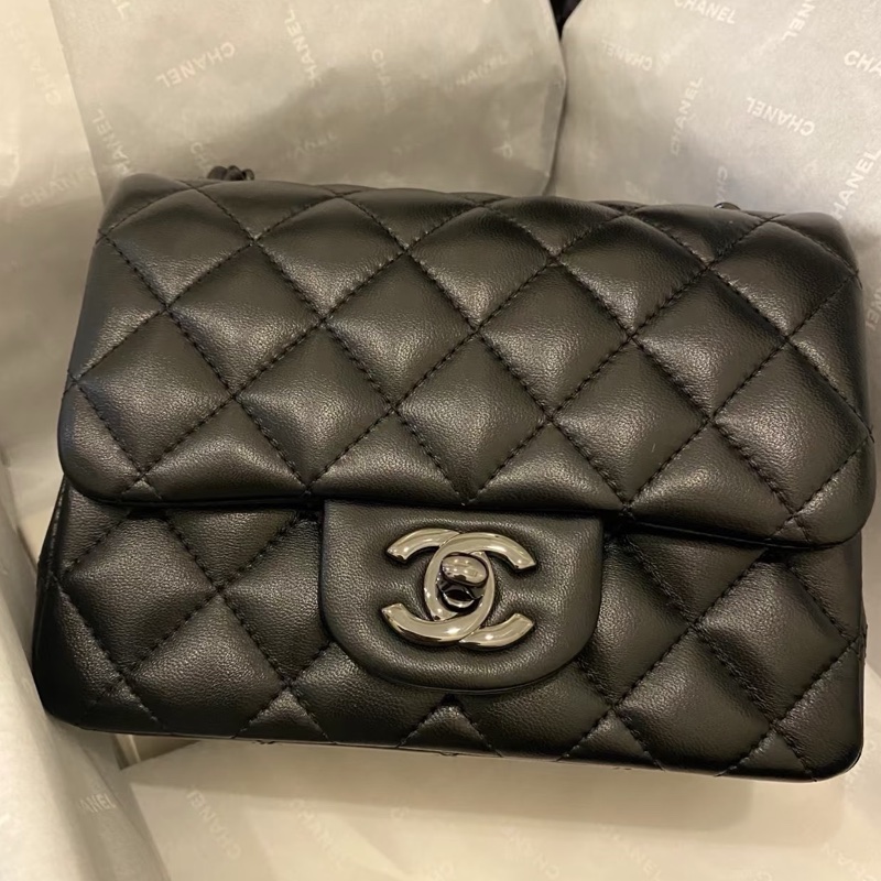 CHANEL香奈兒黑金Leboy25方胖子菱格紋🏵️全新有購證-15