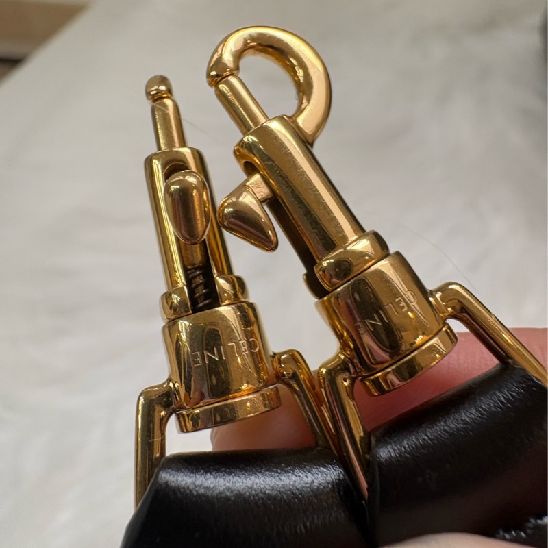 塞琳Celine 16緞面牛皮革小號手提肩背包 黑色-8