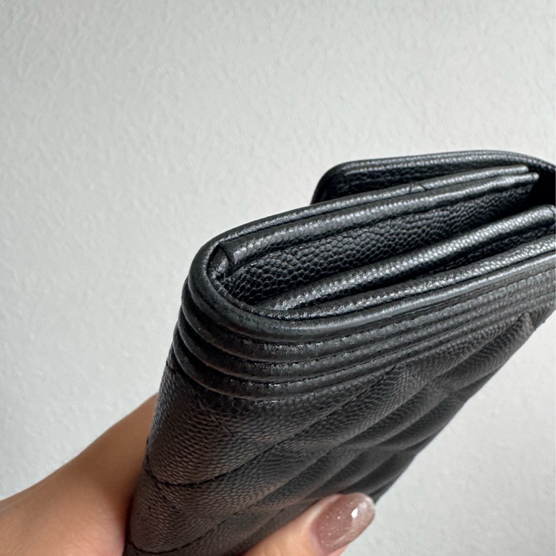 Chanel 黑色金boy釦式長夾-9