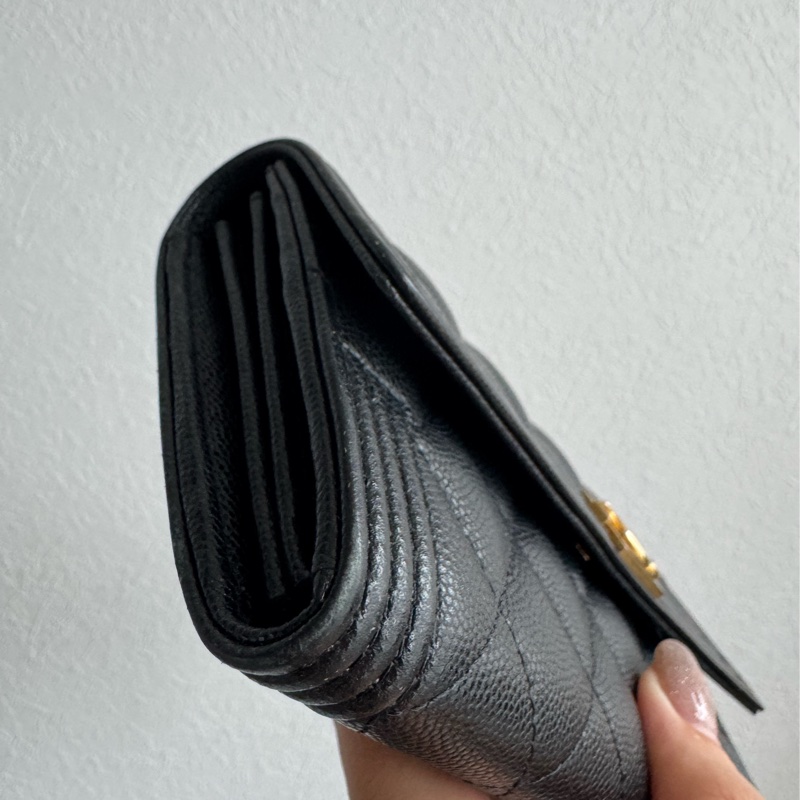 Chanel 黑色金boy釦式長夾-12