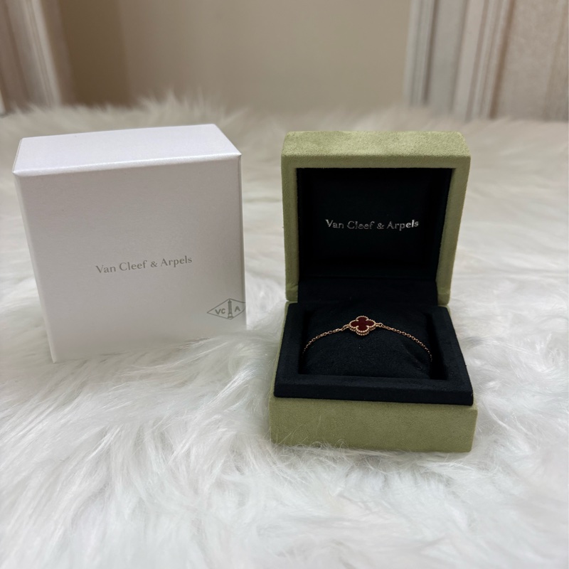 梵克雅寶Van Cleef & Arpels VCA Sweet Alhambra手鍊18K玫瑰金 紅玉髓-0