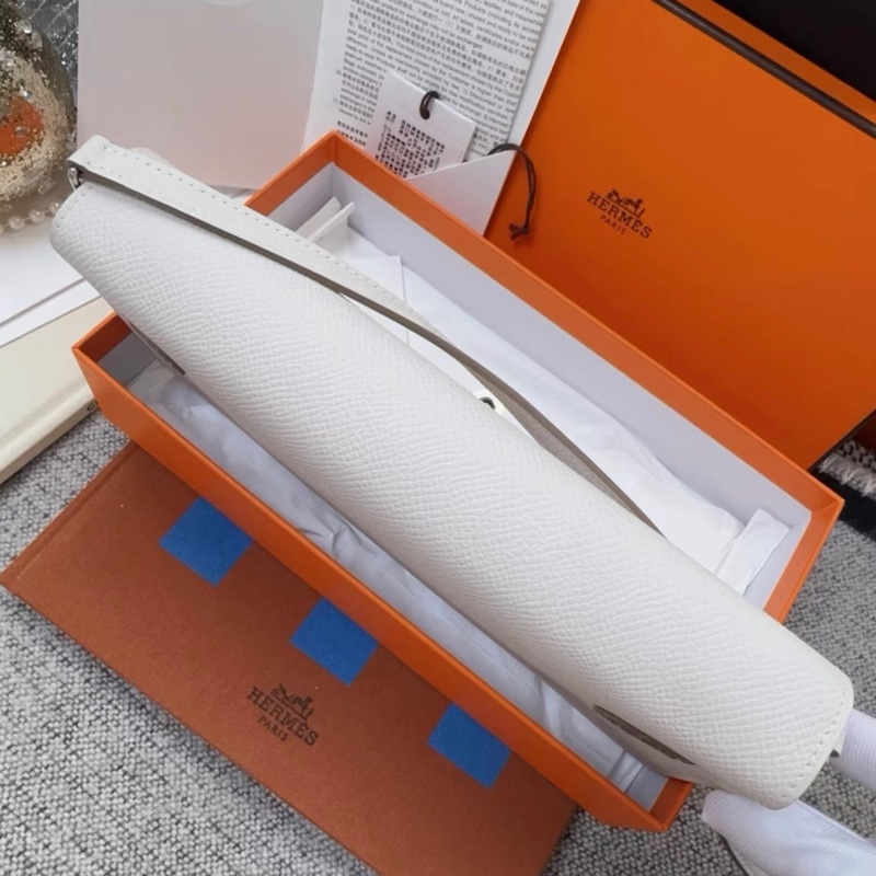 Hermes爱马仕Hermes Kelly to go touch 奶灰色拼冰晶灰鳄鱼皮，epsom皮，b刻，2024年1月票-1