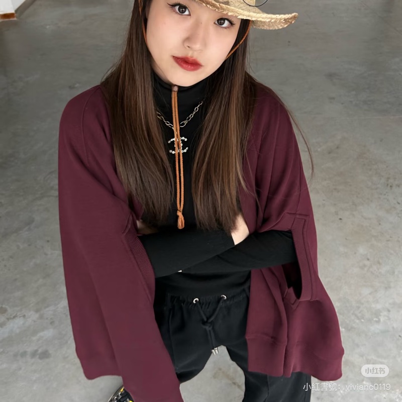 Burberry  勃艮第紅 披肩 斗篷 外套 罩衫-1