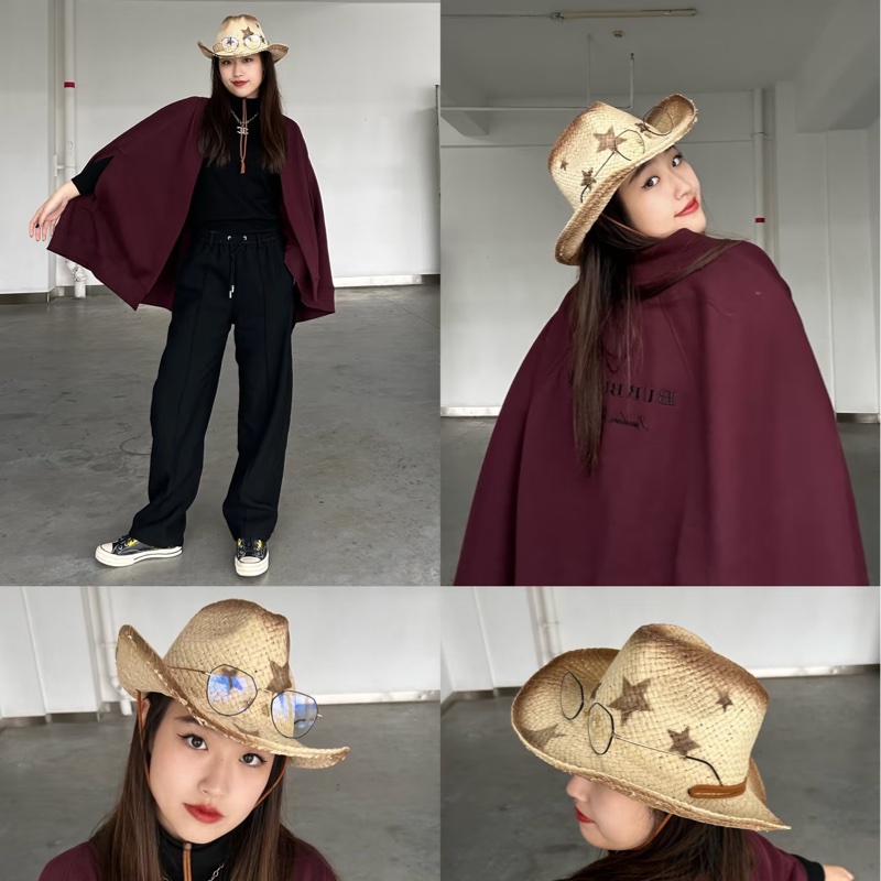 Burberry  勃艮第紅 披肩 斗篷 外套 罩衫-3