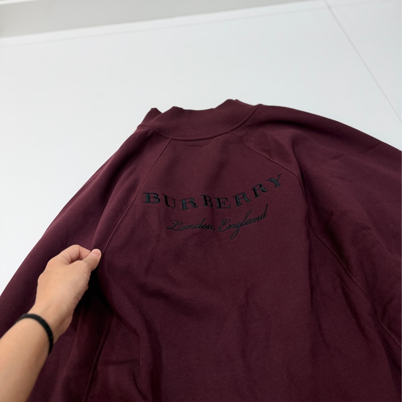 Burberry  勃艮第紅 披肩 斗篷 外套 罩衫-11