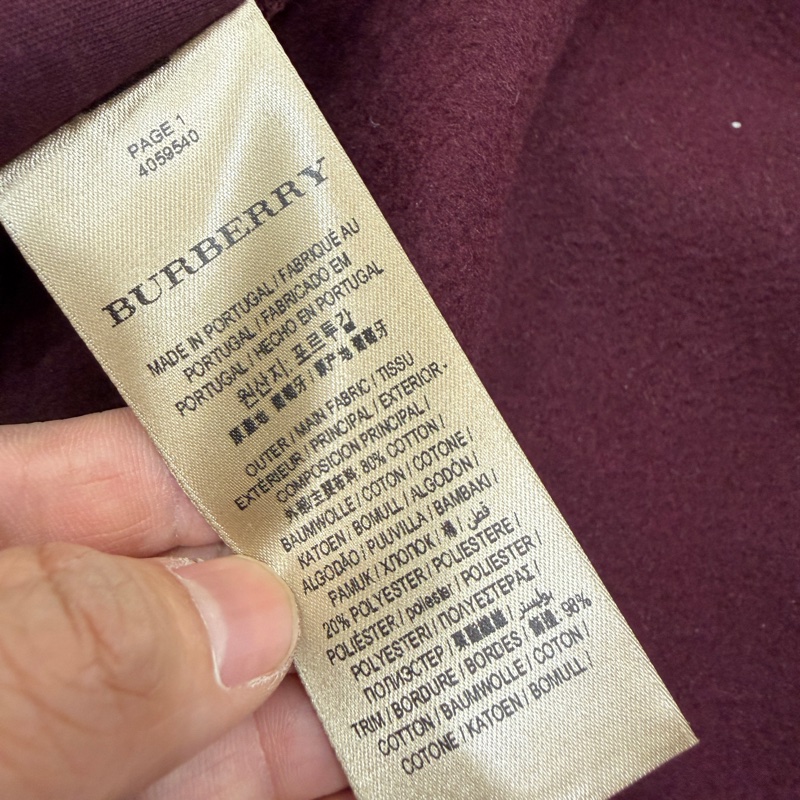 Burberry  勃艮第紅 披肩 斗篷 外套 罩衫-15