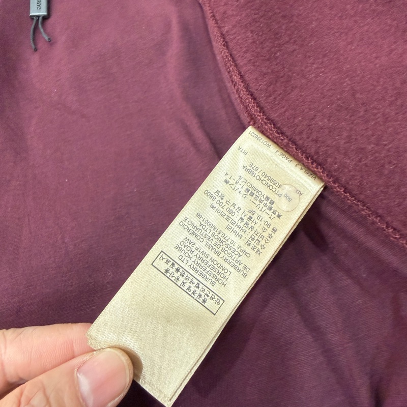 Burberry  勃艮第紅 披肩 斗篷 外套 罩衫-20