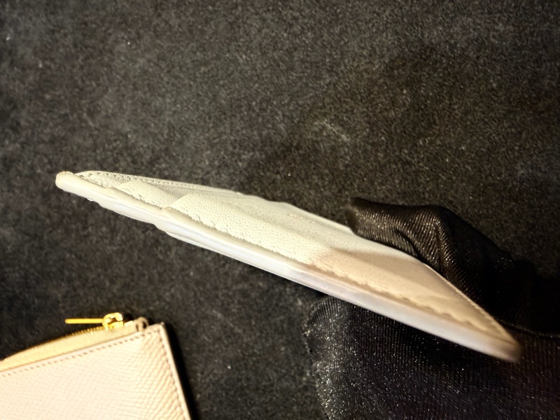 Celine L型大象灰拉鏈零錢包內裡淡藍色牛皮卡片夾二合一-10