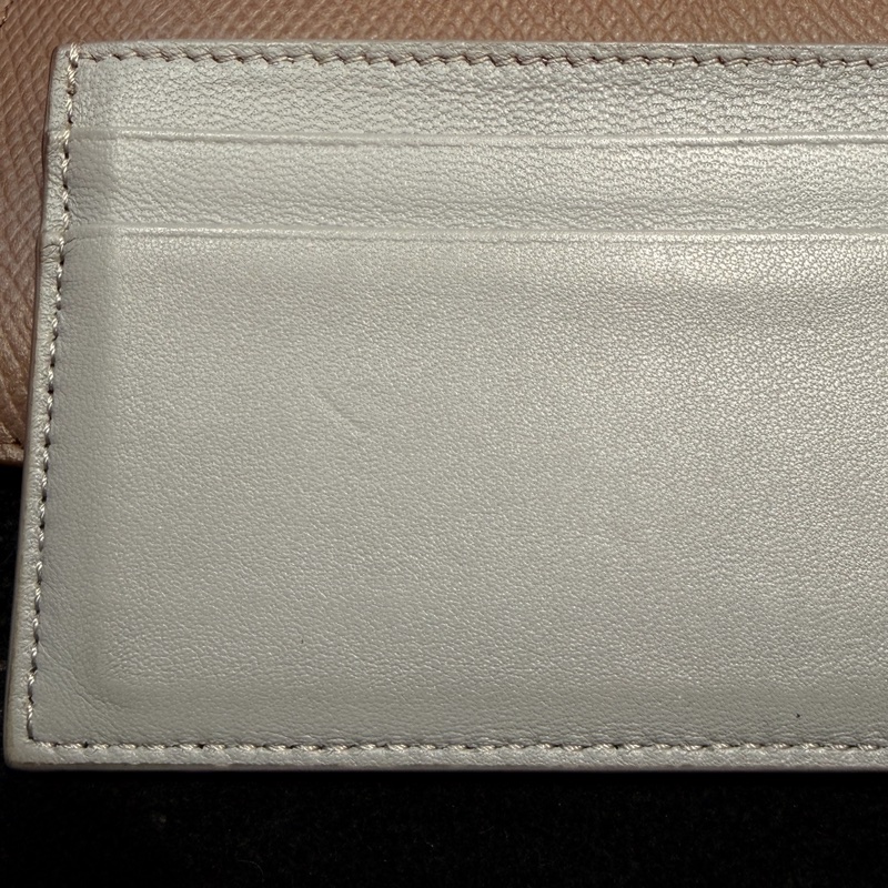 Celine L型大象灰拉鏈零錢包內裡淡藍色牛皮卡片夾二合一-30