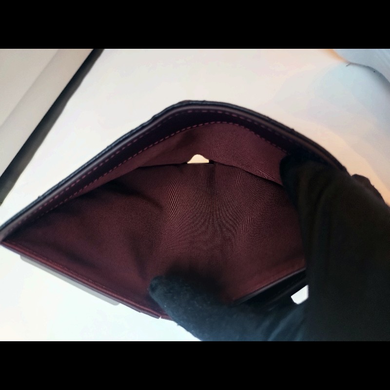 Chanel 黑荔枝皮菱格對開長夾-10