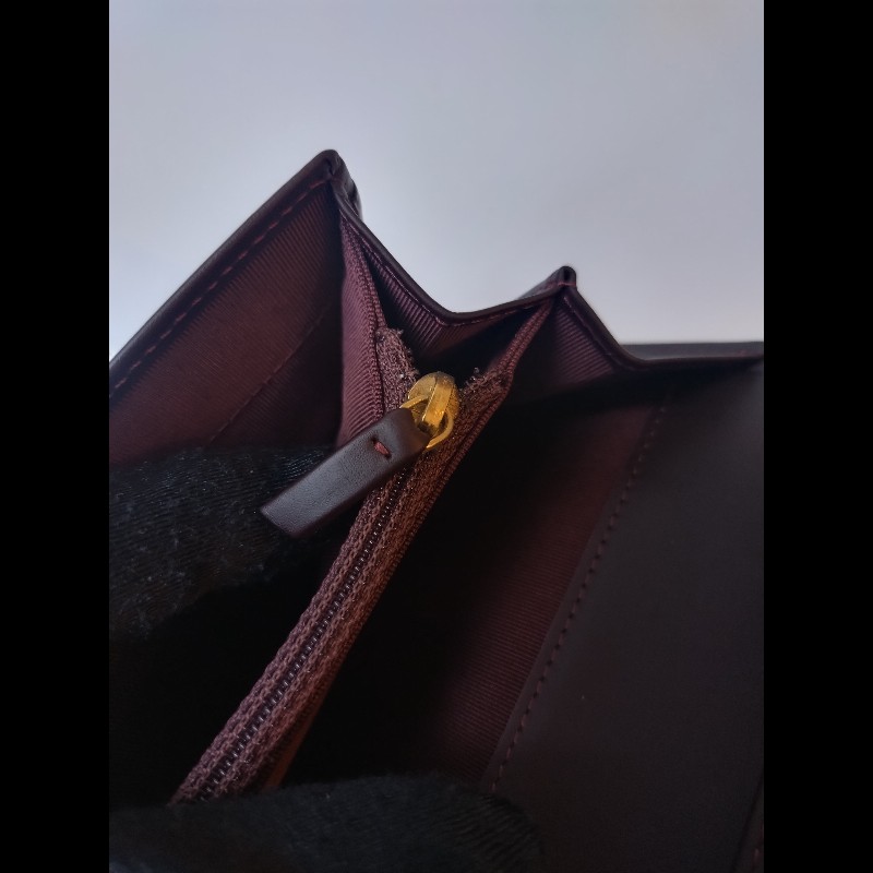 Chanel 黑荔枝皮菱格對開長夾-12