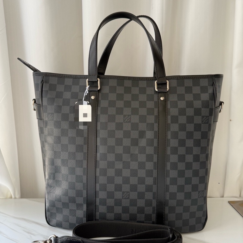 Louis Vuitton 路易威登 黑色 棋盤格 公文包 手提包 有肩帶-1