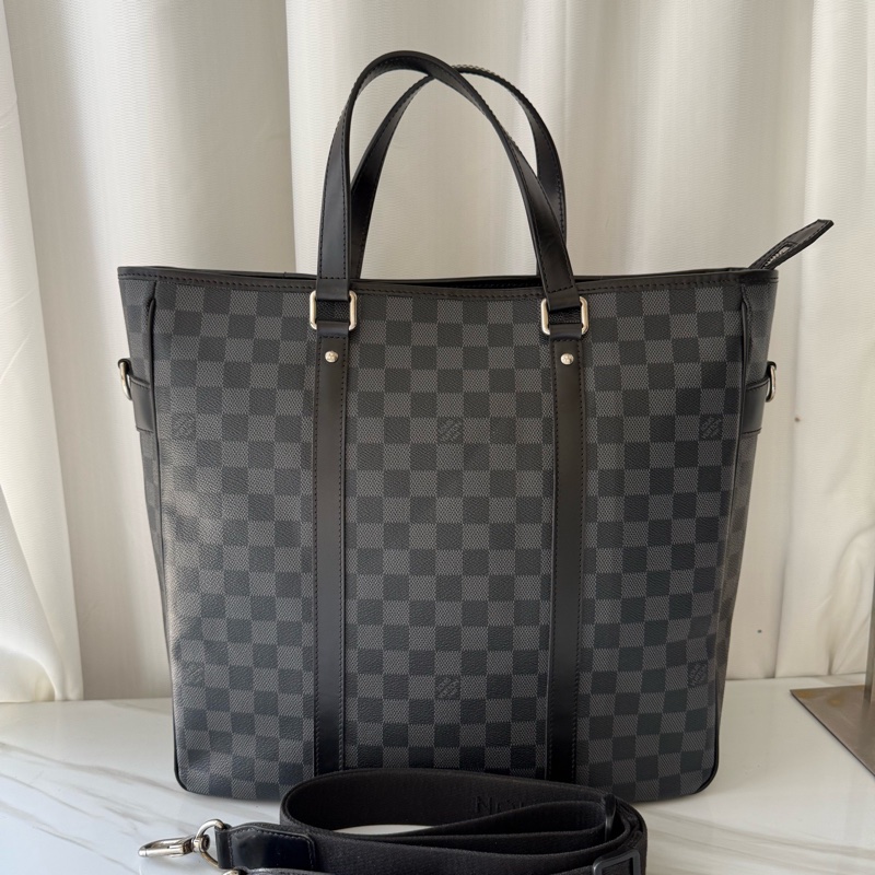 Louis Vuitton 路易威登 黑色 棋盤格 公文包 手提包 有肩帶-2