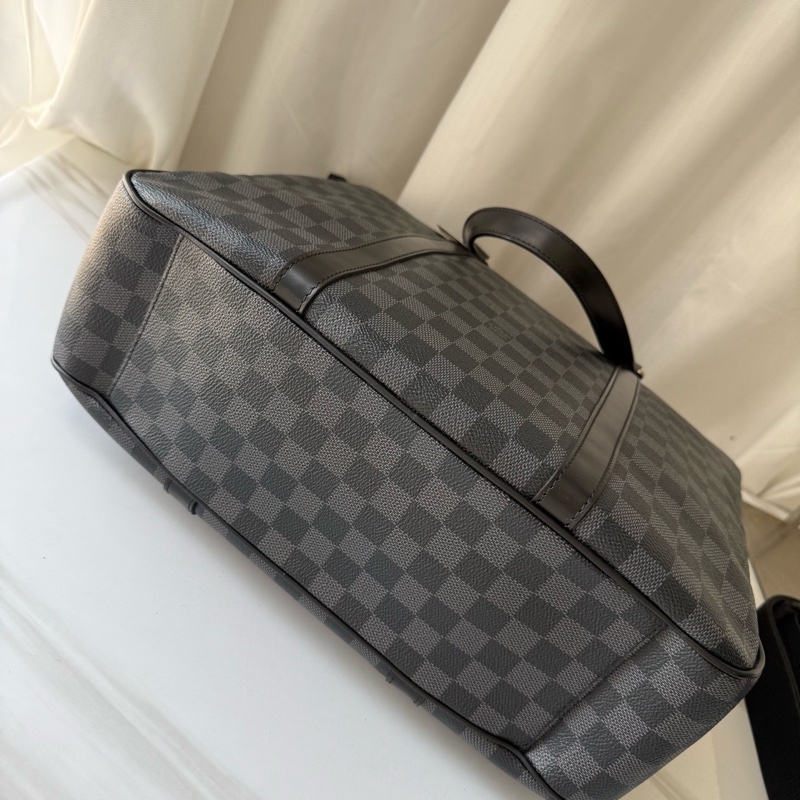 Louis Vuitton 路易威登 黑色 棋盤格 公文包 手提包 有肩帶-6