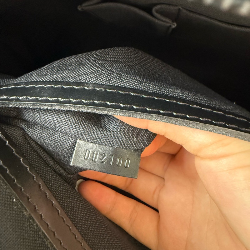 Louis Vuitton 路易威登 黑色 棋盤格 公文包 手提包 有肩帶-9