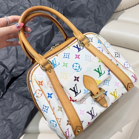 98新LV 白三彩保齡球手提包.原始成色