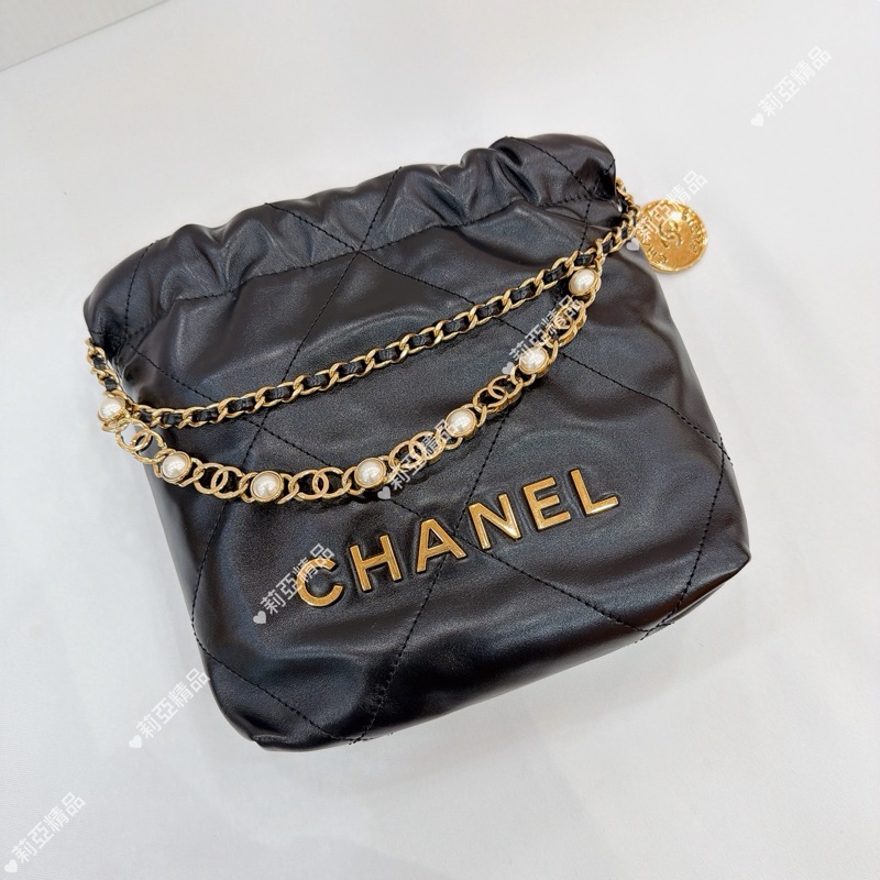 莉亞精品♡Chanel 22bag mini 季節限定珍珠 二手美包-2