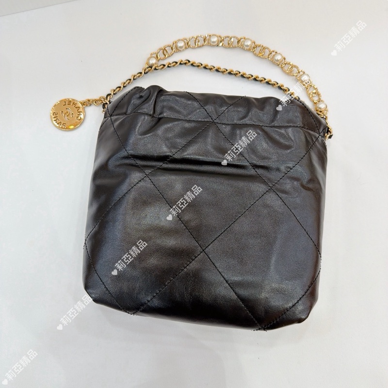莉亞精品♡Chanel 22bag mini 季節限定珍珠 二手美包-3