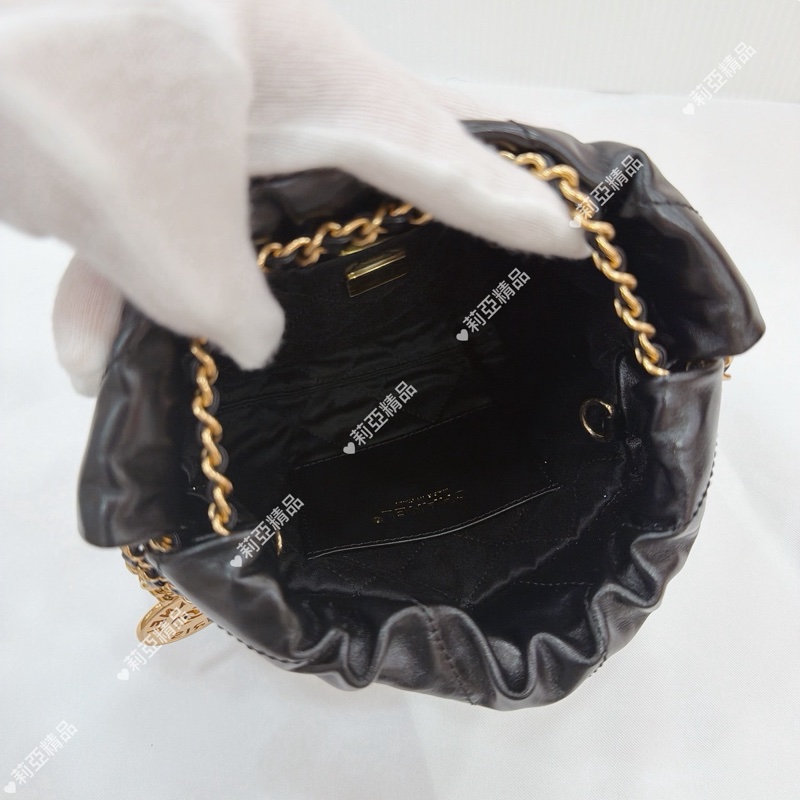 莉亞精品♡Chanel 22bag mini 季節限定珍珠 二手美包-9