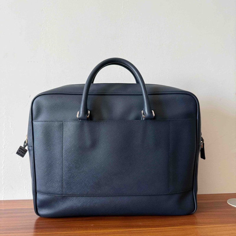 普拉達 Prada 藍色 正標 男土公文包  缺肩帶 🈚附件-1