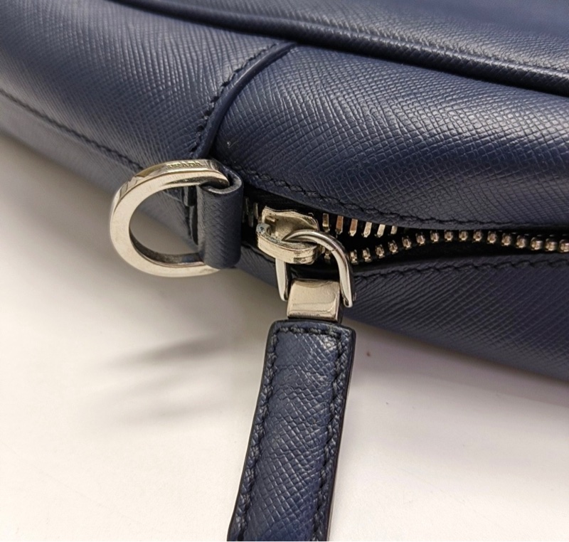 普拉達 Prada 藍色 正標 男土公文包  缺肩帶 🈚附件-5