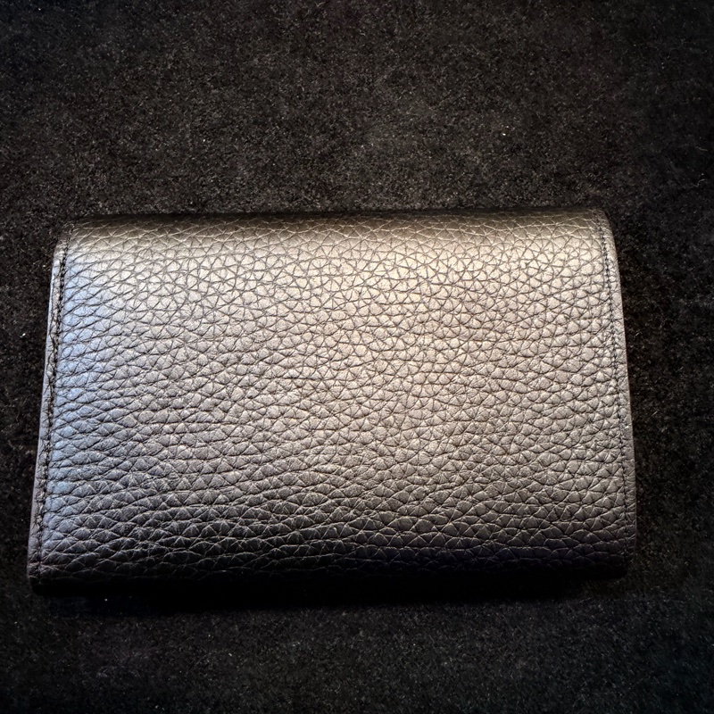 LV 黑牛皮中夾內裡桃紅色8卡中夾-6