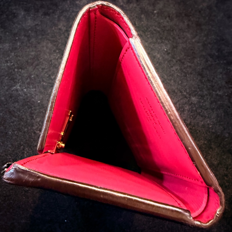 LV 黑牛皮中夾內裡桃紅色8卡中夾-7