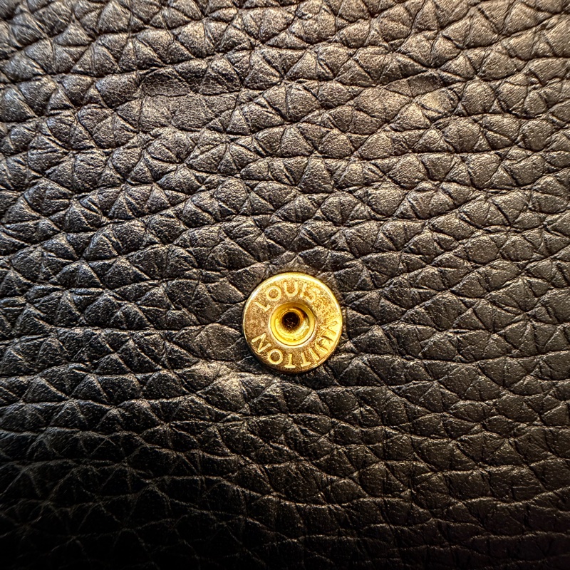 LV 黑牛皮中夾內裡桃紅色8卡中夾-17