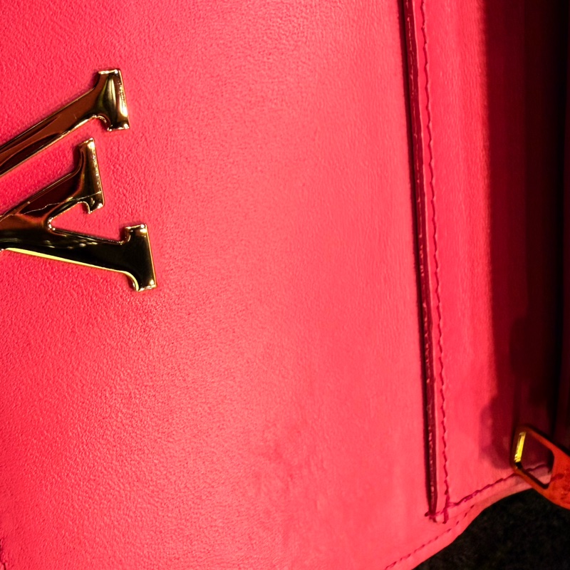 LV 黑牛皮中夾內裡桃紅色8卡中夾-23