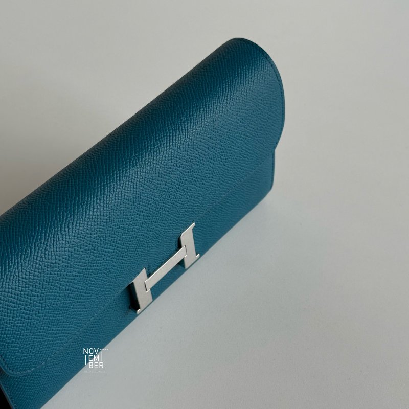 99新🆕 Hermès 愛馬仕 Constance 長款錢包 海峽綠銀釦-2