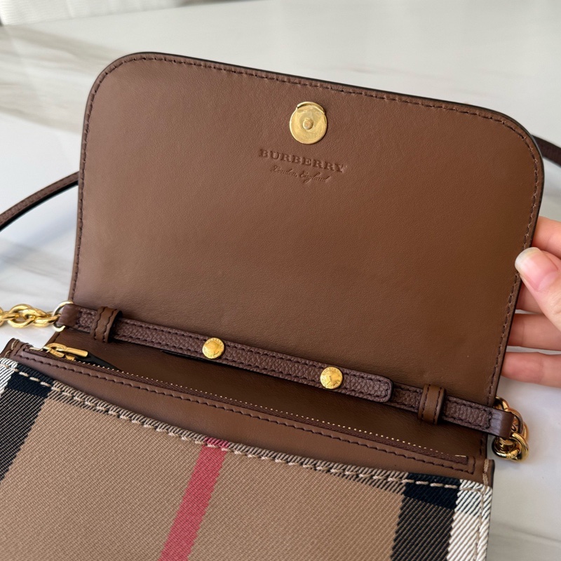 Burberry 巴寶莉  格紋 信封包 女士鏈條包 🈚附件-6