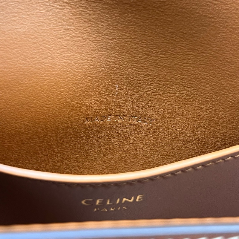 98新Celine復古棕光面牛皮鎖頭包-5